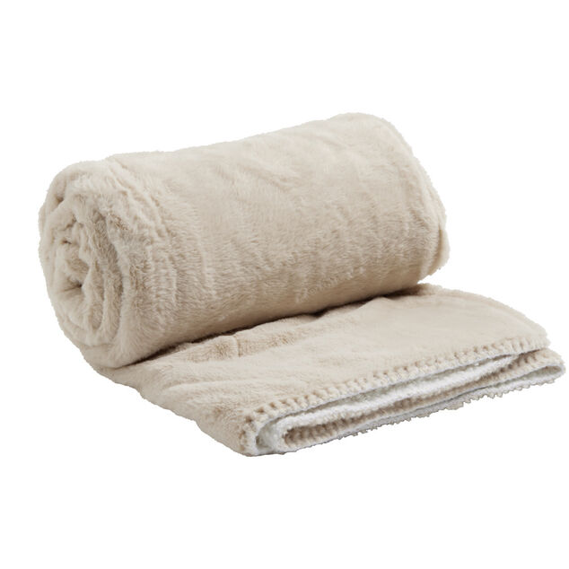 Plaid sherpa pilou pilou gris L130x160cm