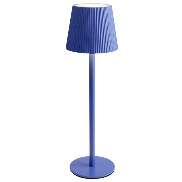 Lampe de table Talli LED tactile 120lm variable USB m&eacute;tal et plastique bleu &Oslash;10,5xH36cm