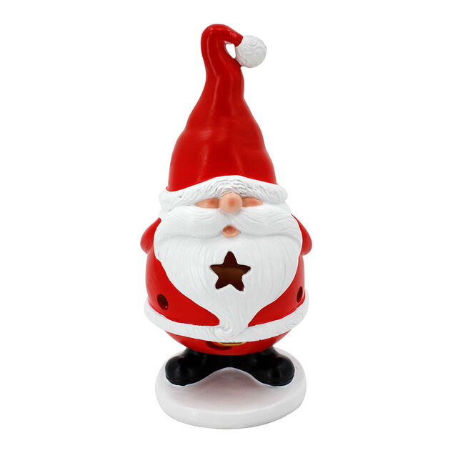 P&egrave;re No&euml;l lumineux solaire LED blanc chaud H31cm
