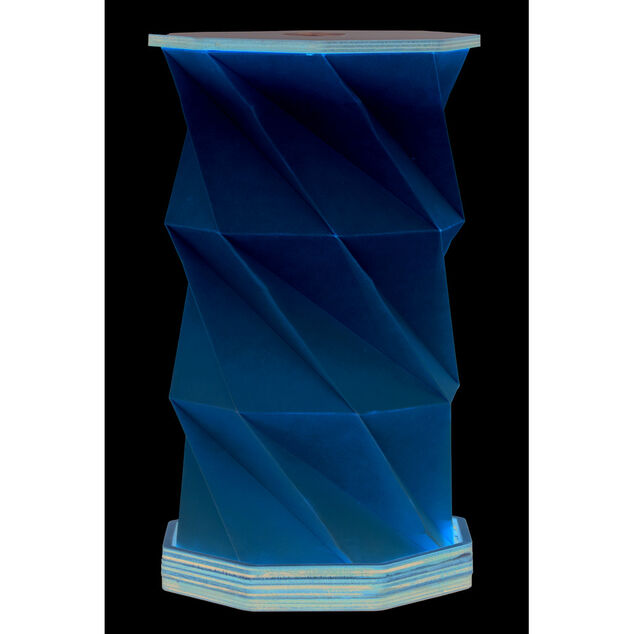 Lampe accordéon USB tactile en bois blanc chaud Ø12xH22cm