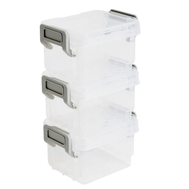 Lot de 8 boîtes de rangement 3 tailles plastique transparent - 2 modèles
