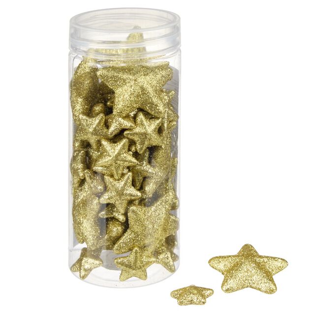 D&eacute;coration de table X50 pcs &eacute;toiles paillette L23X23 cm dor&eacute;