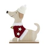 Décoration de Noël à poser animal bois 20x5xH33cm (2 modèles)