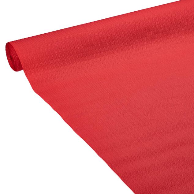 Nappe gauffr&eacute;e rouge en papier 20 m