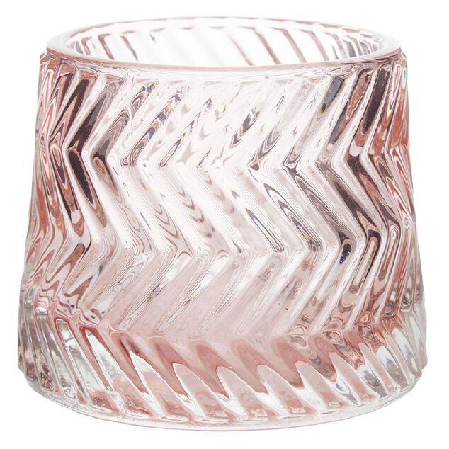 Photophore en verre strie diagonale