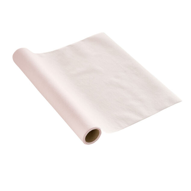 Chemin de table rose pâle effet tissu papier voie sèche L 4,8 m