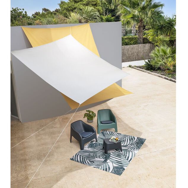 Voile d'ombrage carr&eacute; Wind gris anthracite 5 x 5 m