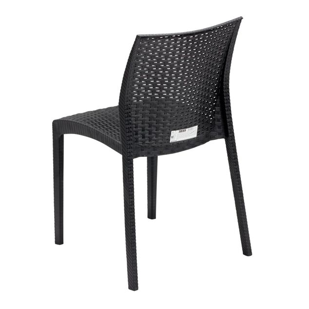 Chaise de jardin basse Sydney plastique gris anthracite 52x48xH81cm