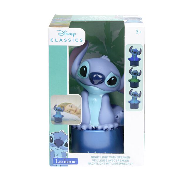 Veilleuse haut-parleur Disney Stitch bluetooth plastique bleu 13x9xH18,5cm