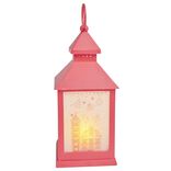 Lanterne rouge lumineuse 1LED blanc chaud H23cm