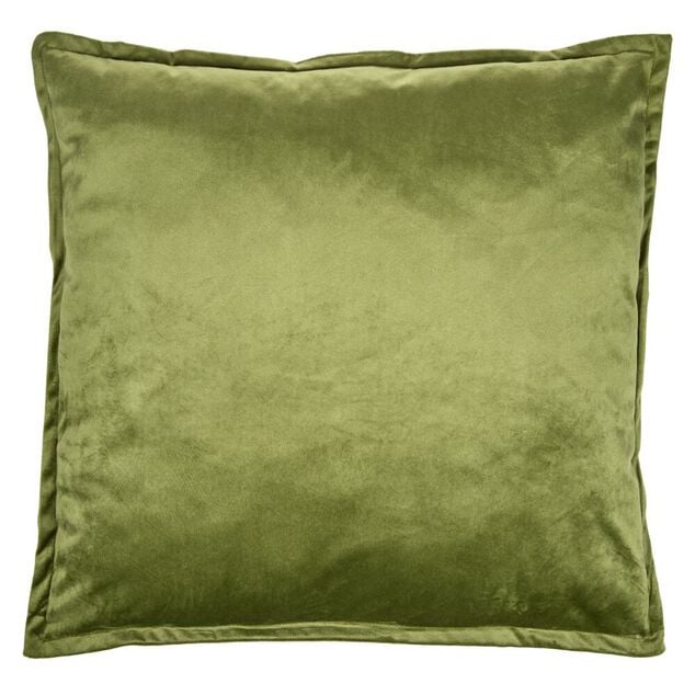 Coussin carr&eacute; velours contour &agrave; volant 60x60cm (3 mod&egrave;les)