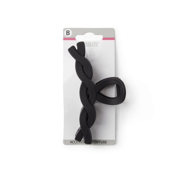 Pince cheveux crocodile noir mat effet torsad&eacute; L11cm
