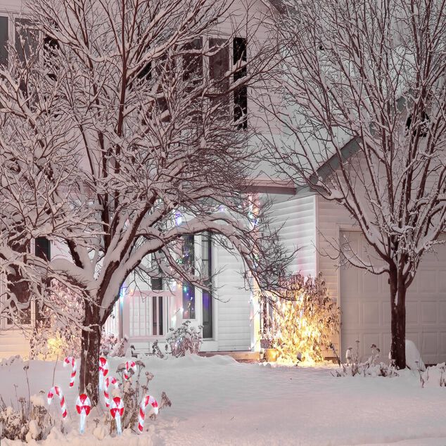 Décoration Noël sucre d'orge à planter LED H27cm