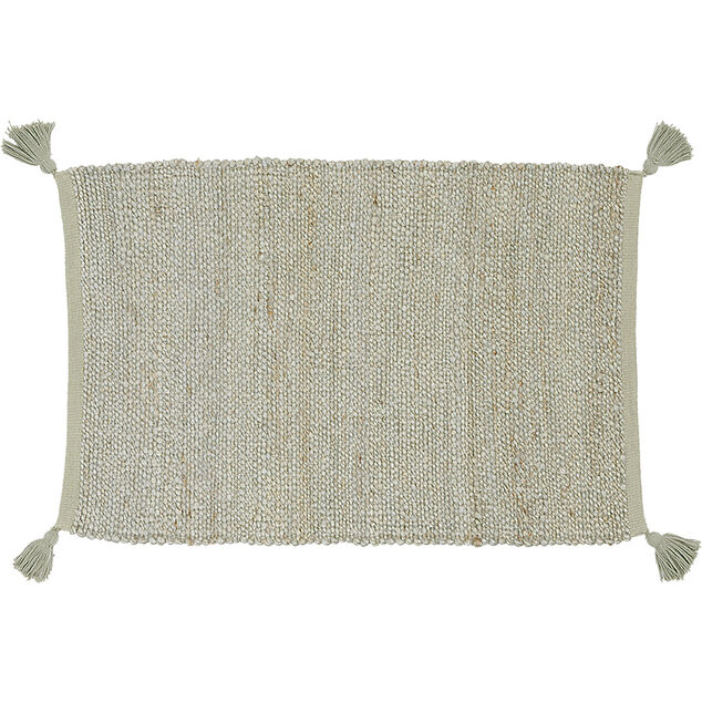 Tapis rectangulaire jute vert kaki