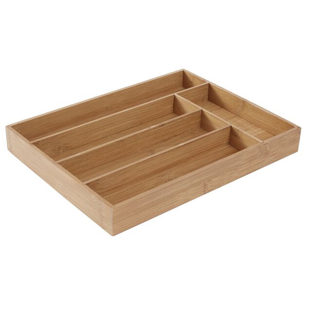 Range couverts organisateur 5 compartiments en bambou 34x24xH4cm
