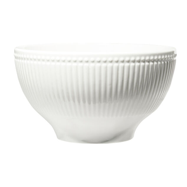 Bol Colombe en porcelaine stri&eacute;e blanc &Oslash;19cm