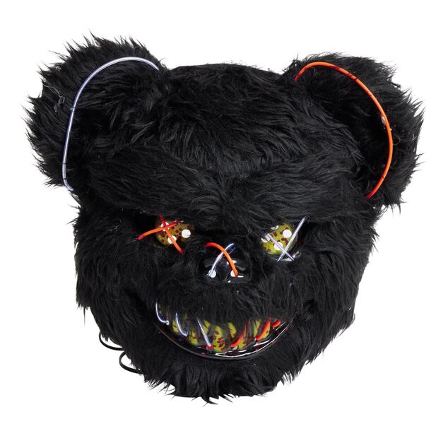 Masque Halloween LED ours fourrure noire
