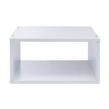 Structure Box Cube demi cube 35x30x17cm m&eacute;tal blanc