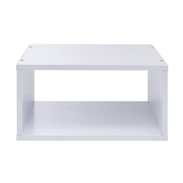 Structure Box Cube demi cube 35x30x17cm m&eacute;tal blanc