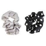 Chouchou en mousseline gris et noir x 2