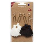 Trombone fer x4 avec pompon noir et blanc