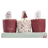Caissette &agrave; g&acirc;teau avec d&eacute;coration x18