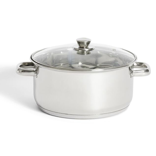 Faitout tous feux dont induction inox et verre &Oslash;25,5cm