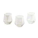Verre haut x3 forme diamant reflet irisé 300ml
