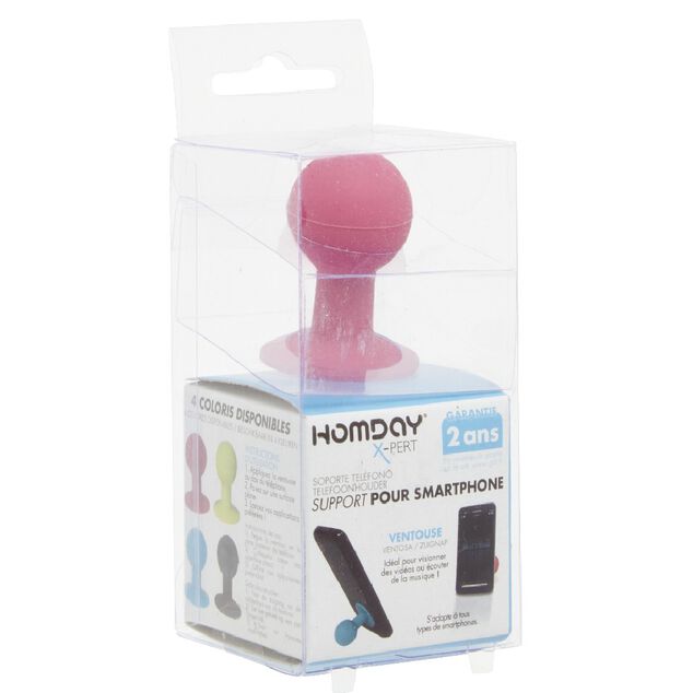 Support t&eacute;l&eacute;phone portable boule &agrave; ventouse
