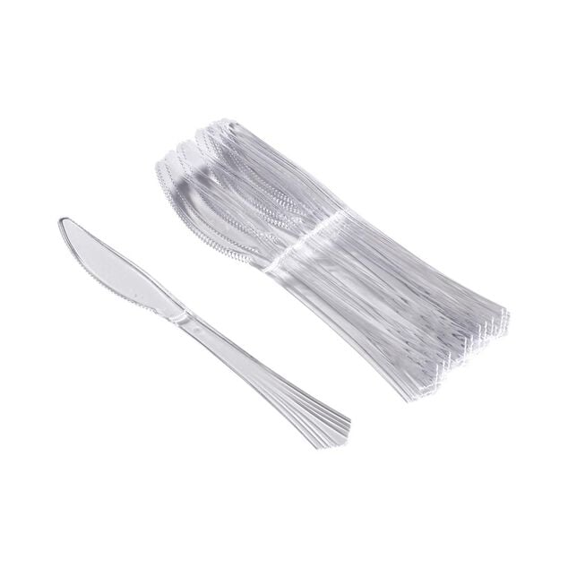 Couteau en plastique transparent x12