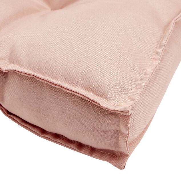 Coussin de sol assise carr&eacute;e matelass&eacute;e taupe 45x45cm