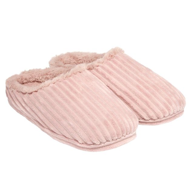 Chaussons femme c&ocirc;tel&eacute;s fourr&eacute;s roses 38/39