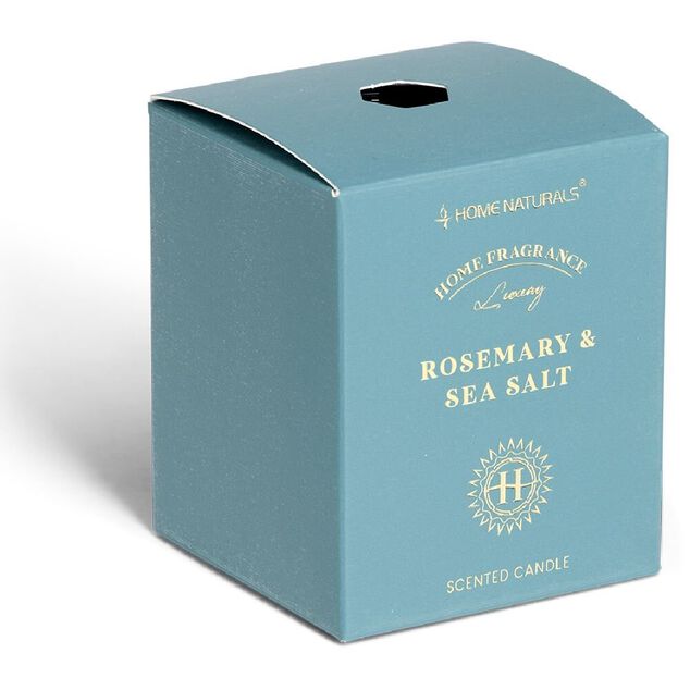 Bougie senteur romarin et sel marin dans pot en verre &Oslash;6,4xH7,9cm bleu