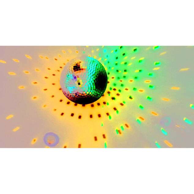 Boule à facettes rotative avec lumière Ø20xH27,5cm