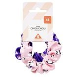 Chouchou scrunchie imprimé licorne et panda x2