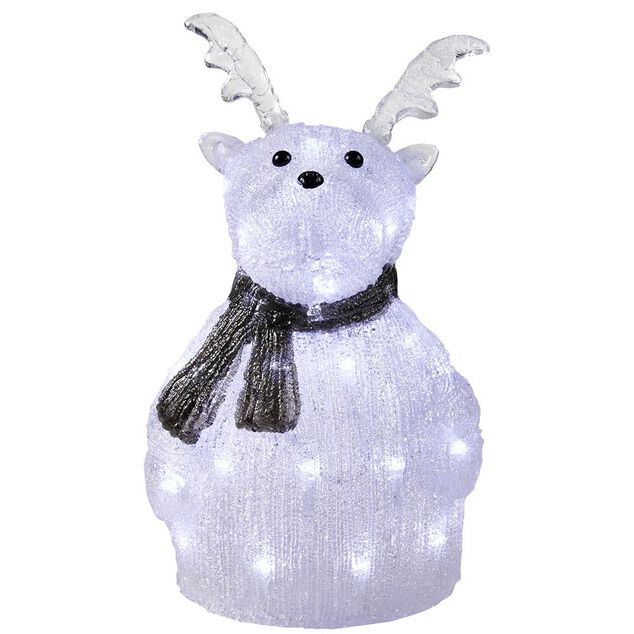 Renne lumineux acrylique H33cm 40 LED blanc froid