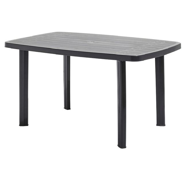 Table de jardin rectangulaire 6 personnes Viva gris fonc&eacute; 137x72xH85cm