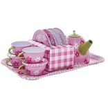 Dinette service à thé 12 pièces en métal