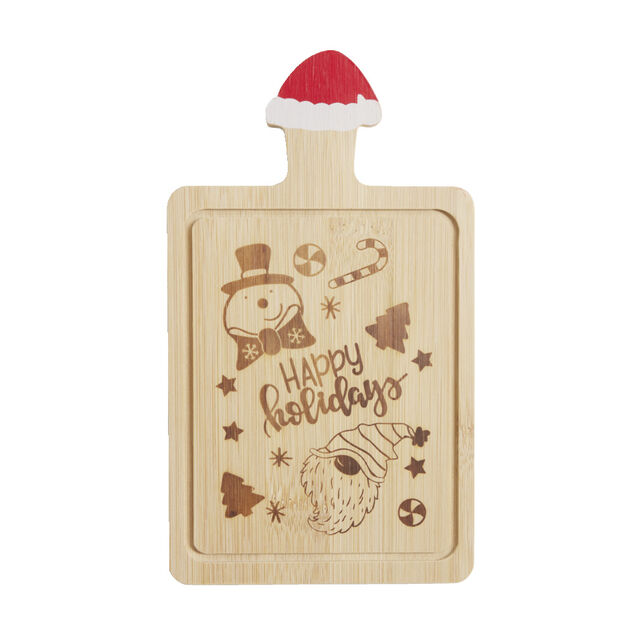 Planche ap&eacute;ro No&euml;l en bambou 11x19cm (3 mod&egrave;les)