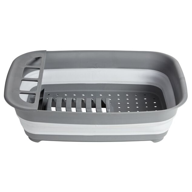 Égouttoir rétractable plastique gris 45x32,5xH5,5/12cm