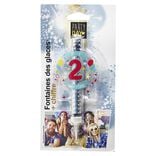 Fontaine de glace feu d'artifice bouteille chiffre 2