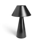 Lampe &agrave; poser tactile conique m&eacute;tal noir &Oslash;21xH27cm