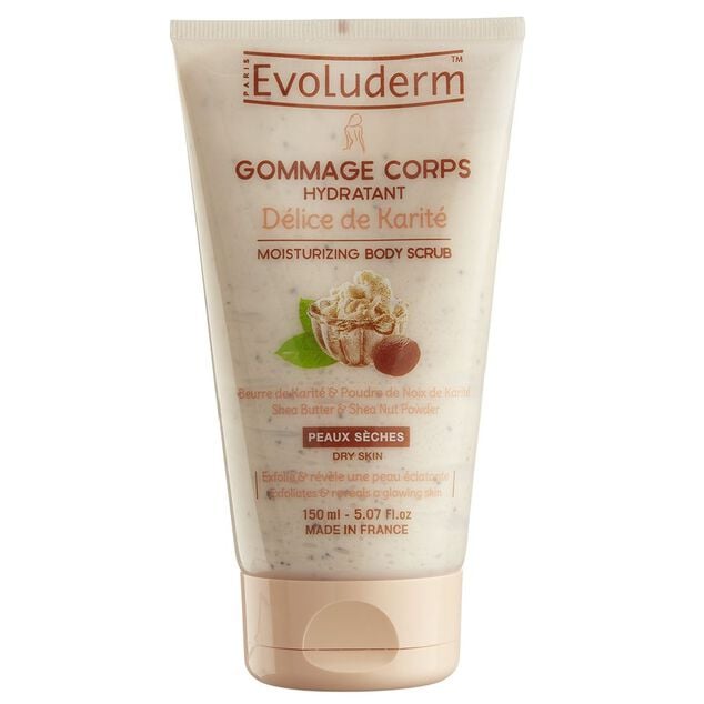 Gommage corps Evoluderm d&eacute;lice de karit&eacute; 150 ml