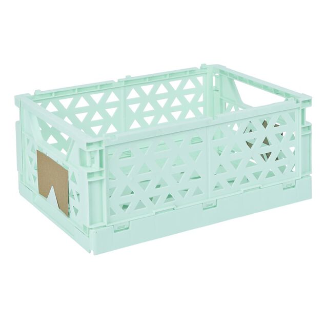 Caisse pliable vert pastel 9,1L- 33x23xH14cm