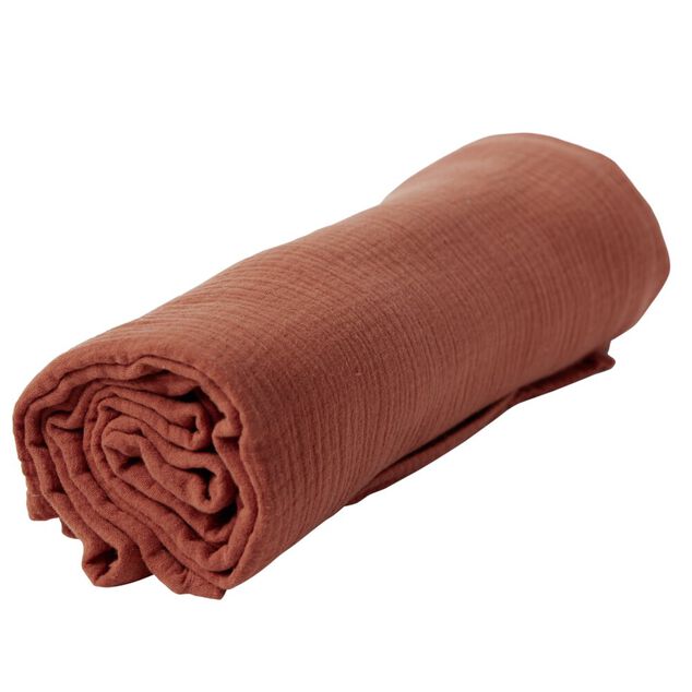 Plaid terracotta uni 100% coton 150x120cm