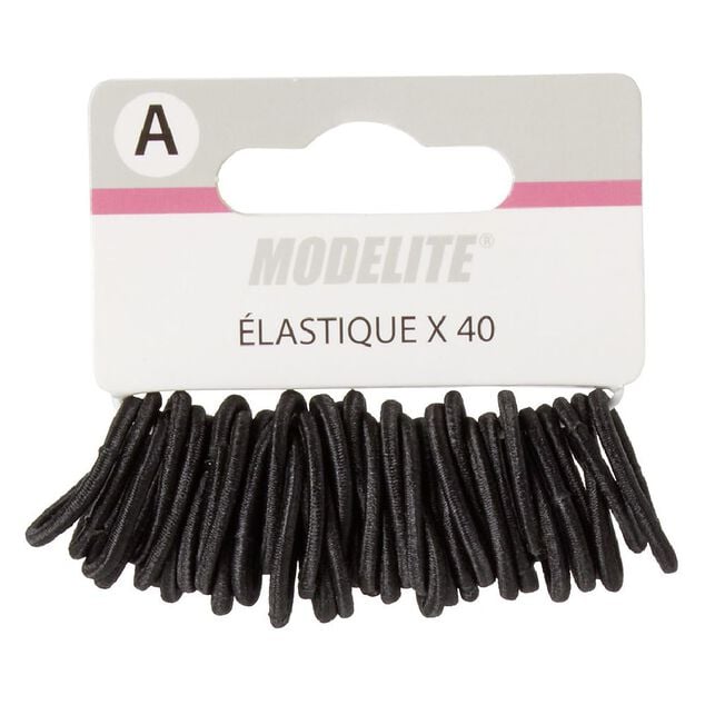 Mini élastique sans métal noir x40