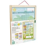 Tableau organisation enfant activit&eacute;s responsabilit&eacute;s en bois