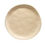 Assiette &agrave; dessert forme organique c&eacute;ramique beige &Oslash;20cm