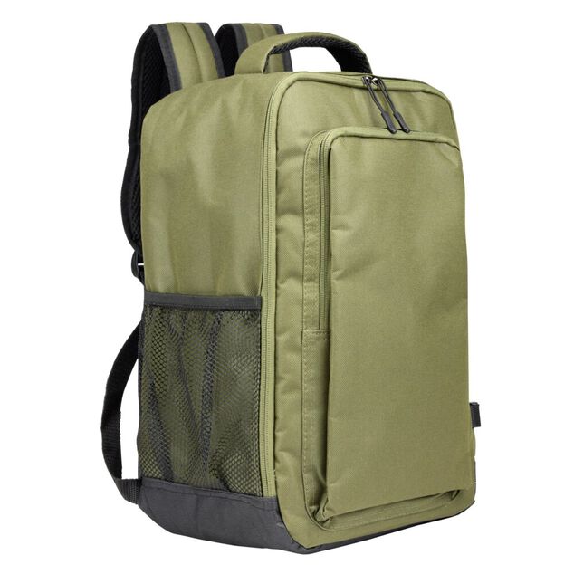 Sac &agrave; dos voyage 20L lowcost polyester vert kaki L25xP20xH40cm