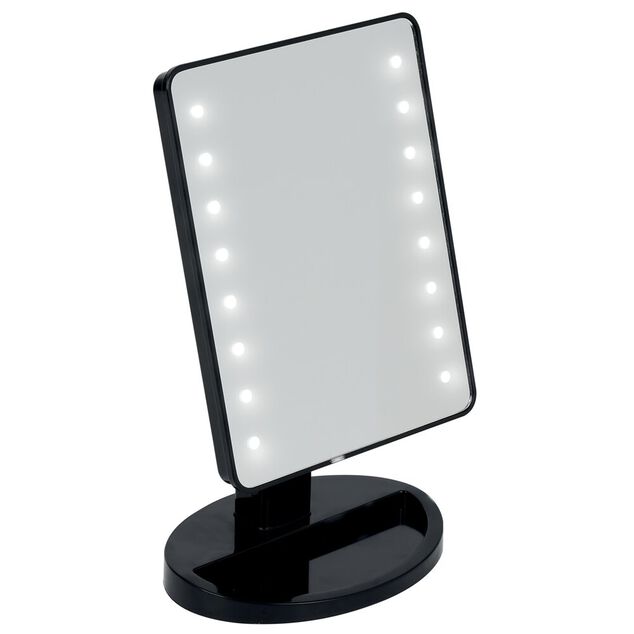 Miroir &agrave; LED &agrave; poser 14,5x5,5x23cm noir